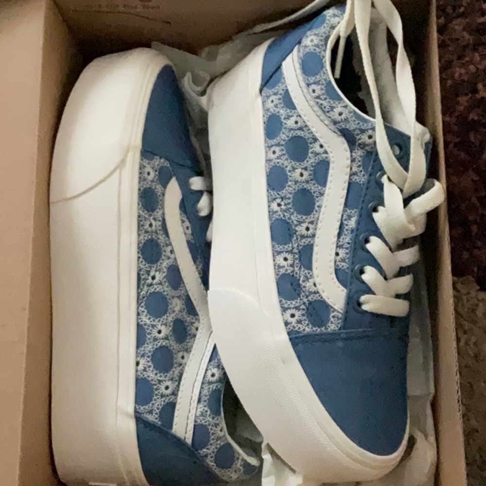 NWT Vans Denim Mix Blue Old Skool Stac - Picture 6 of 7